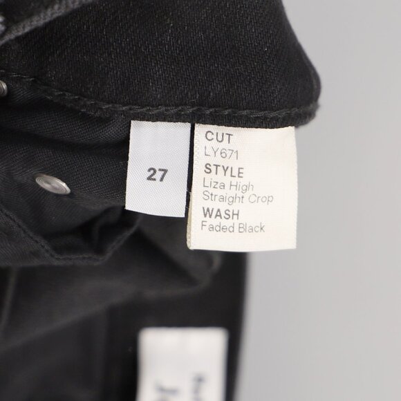 REFORMATION Liza High Rise Straight Cropped Jeans in Faded Black Size 27 - Picture 8 of 9